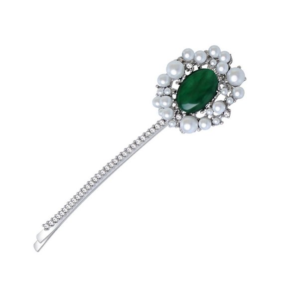 The Green Stone Hair Pin - Picture 1 of 2